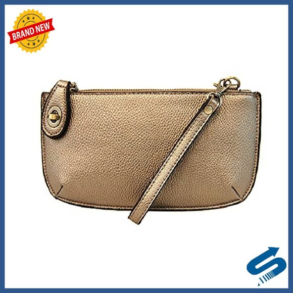 Mini Crossbody Wristlet Clutch Vegan Leather Purse with Adjustable Strap